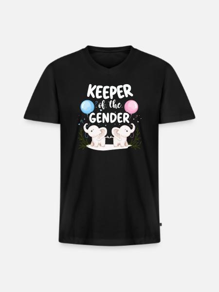 Keeper Of The Gender - Men's Premium Organic T-shirt with V-neck - black