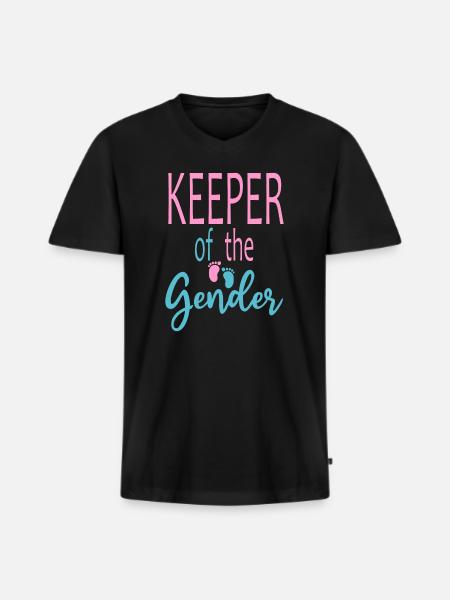 Hüter des Geschlechts - Männer Premium Bio T-Shirt mit V-Ausschnitt - Schwarz