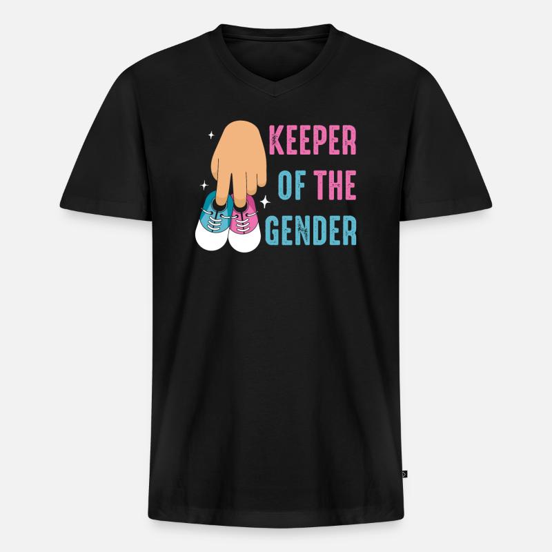 Hüter des Geschlechts - Männer Premium Bio T-Shirt mit V-Ausschnitt - Schwarz