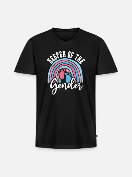 Keeper Of The Gender - Men's Premium Organic T-shirt with V-neck - black