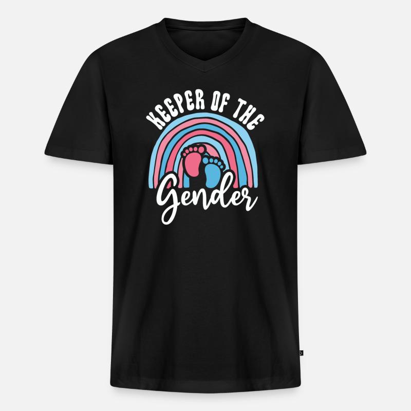 Hüter des Geschlechts - Männer Premium Bio T-Shirt mit V-Ausschnitt - Schwarz