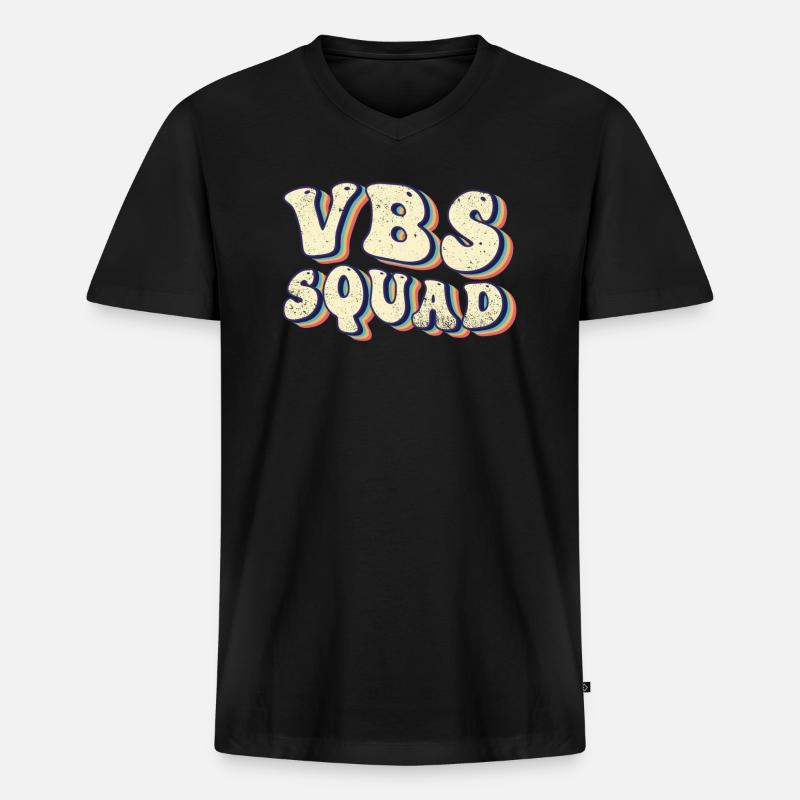 VBS Squad Bibel Shool - Männer Premium Bio T-Shirt mit V-Ausschnitt - Schwarz