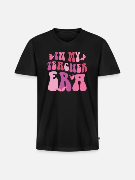 In My Teaching Era Teaching - Men's Premium Organic T-shirt with V-neck - black