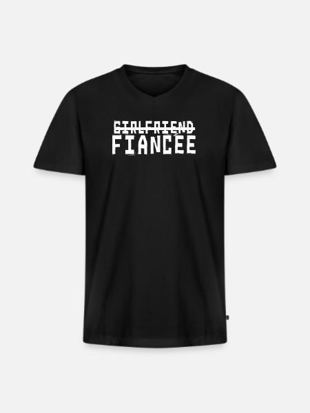 Fiancée Fiancée Fianc - T-shirt encolure en V Premium bio Homme - noir