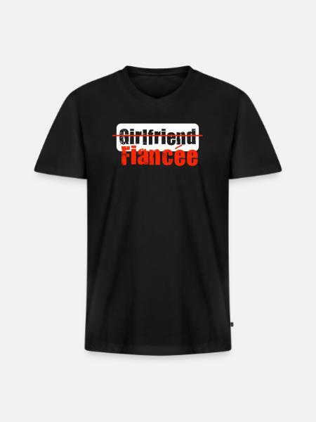 Fiancée Fiancée Fianc - T-shirt encolure en V Premium bio Homme - noir