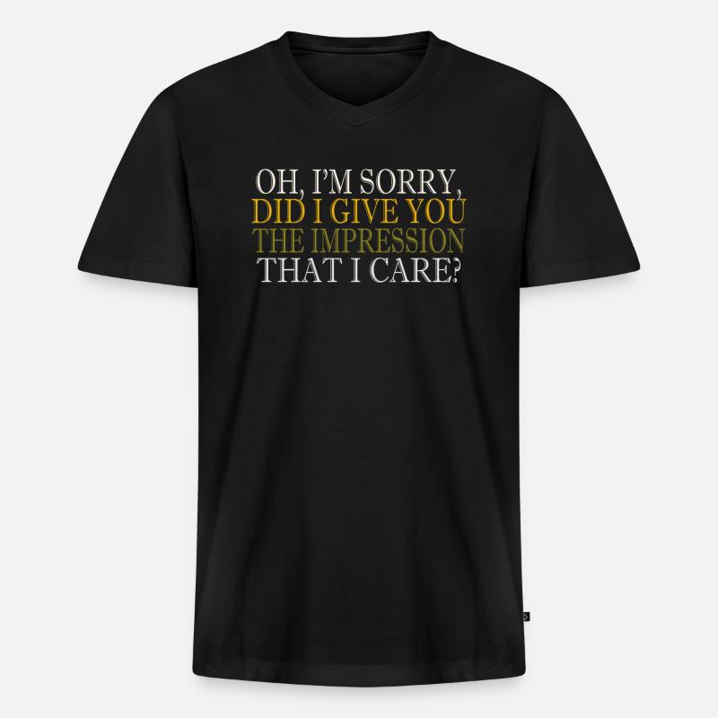 Indifference Sarcasm Different Attitude - Men's Premium Organic T-shirt with V-neck - black
