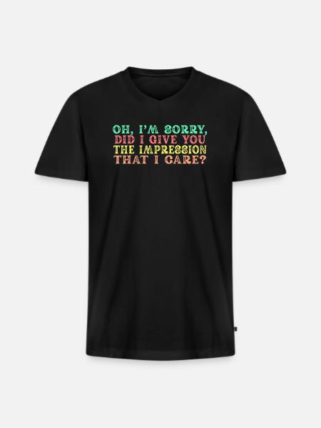 Indifference Sarcasm Different Attitude - Men's Premium Organic T-shirt with V-neck - black