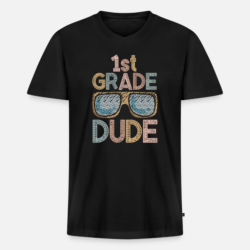 Kindergärtnerin Lustige Studentin 1. Abschluss - Männer Premium Bio T-Shirt mit V-Ausschnitt - Schwarz