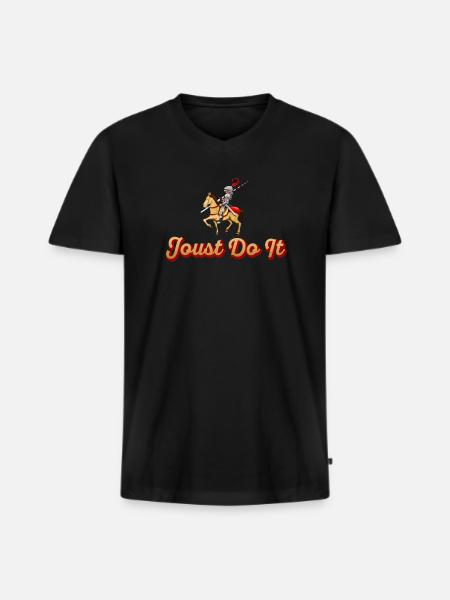 Ritter Mittelalterliche Renaissance-Ritterrüstung - Männer Premium Bio T-Shirt mit V-Ausschnitt - Schwarz