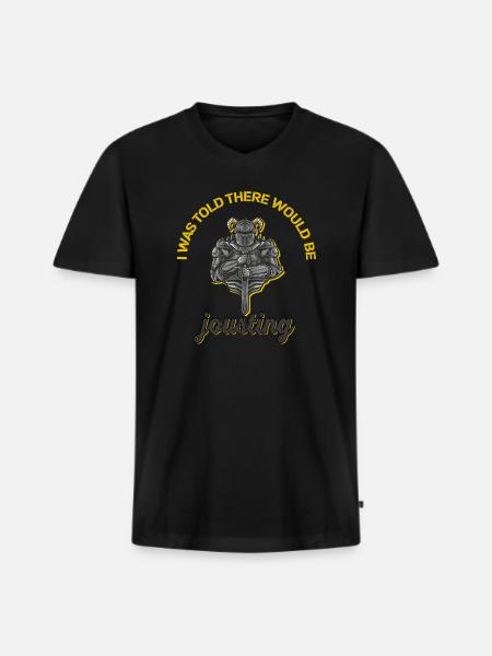 Ritter Mittelalterliche Renaissance-Ritterrüstung - Männer Premium Bio T-Shirt mit V-Ausschnitt - Schwarz