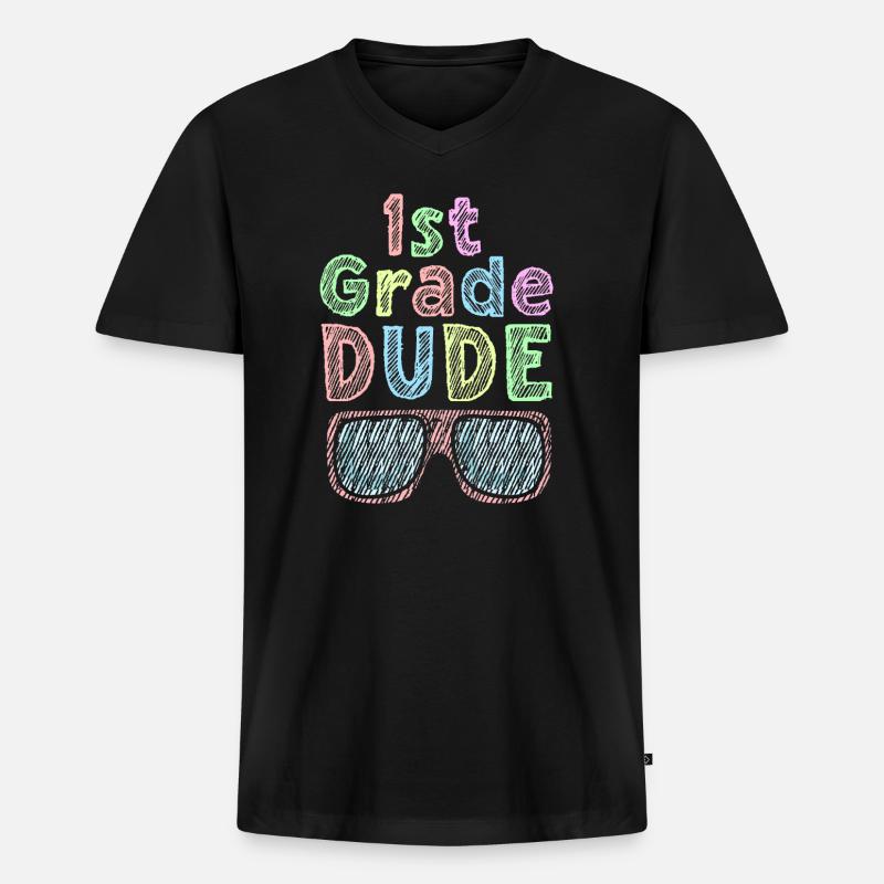 Kindergärtnerin Lustige Studentin 1. Abschluss - Männer Premium Bio T-Shirt mit V-Ausschnitt - Schwarz