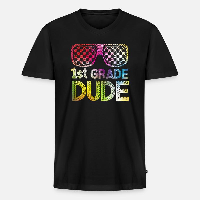 Kindergärtnerin Lustige Studentin 1. Abschluss - Männer Premium Bio T-Shirt mit V-Ausschnitt - Schwarz