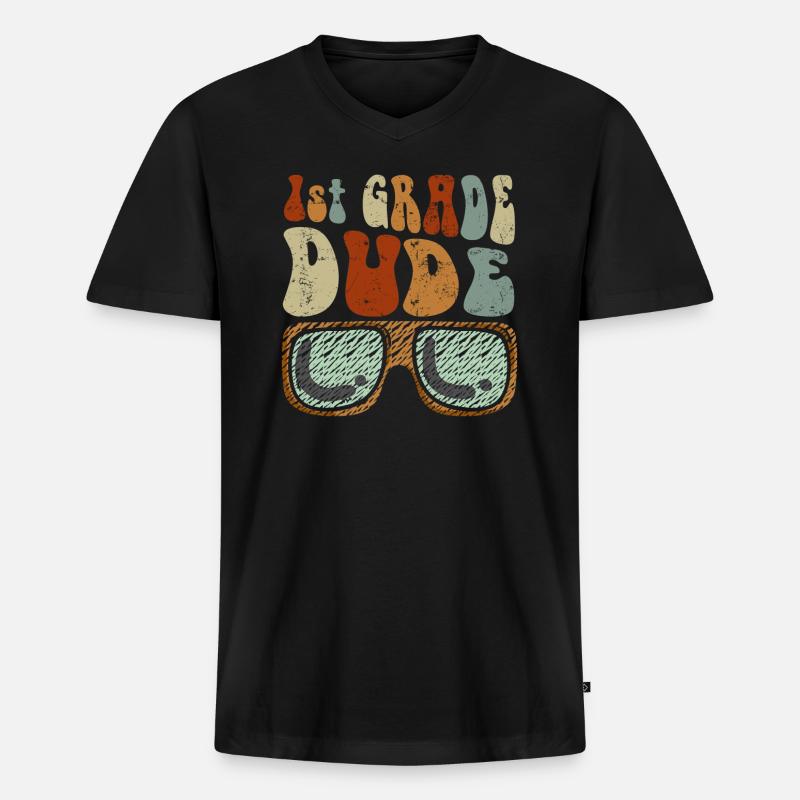 Kindergärtnerin Lustige Studentin 1. Abschluss - Männer Premium Bio T-Shirt mit V-Ausschnitt - Schwarz