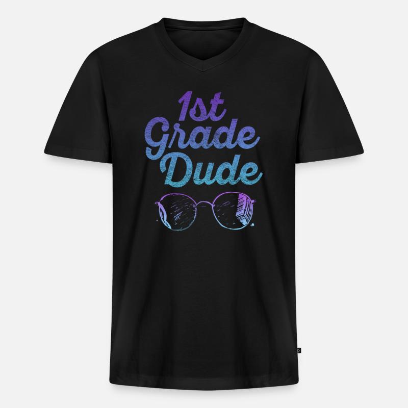 Kindergärtnerin Lustige Studentin 1. Abschluss - Männer Premium Bio T-Shirt mit V-Ausschnitt - Schwarz