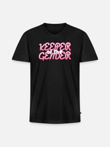 Keeper Of The Gender - Men's Premium Organic T-shirt with V-neck - black