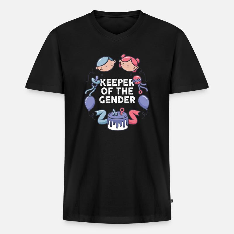 Hüter des Geschlechts - Männer Premium Bio T-Shirt mit V-Ausschnitt - Schwarz