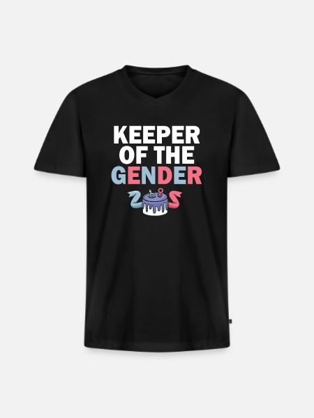 Keeper Of The Gender - Men's Premium Organic T-shirt with V-neck - black