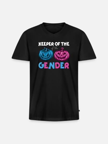 Keeper Of The Gender - Men's Premium Organic T-shirt with V-neck - black