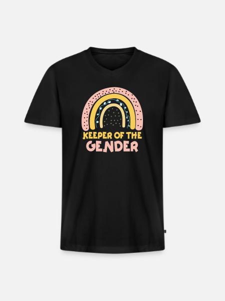 Keeper Of The Gender - Men's Premium Organic T-shirt with V-neck - black