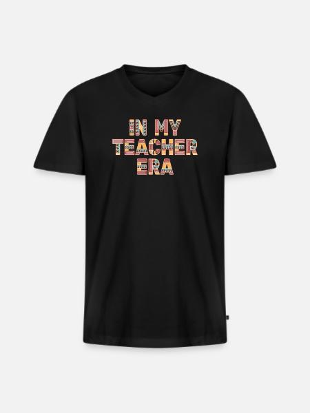 In My Teaching Era Teaching - Men's Premium Organic T-shirt with V-neck - black