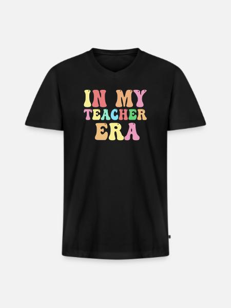 In My Teaching Era Teaching - Men's Premium Organic T-shirt with V-neck - black
