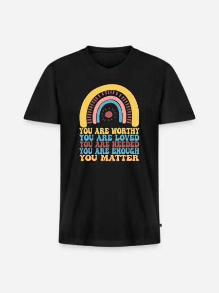 Depression and Bipolar Awareness: - Men's Premium Organic T-shirt with V-neck - black