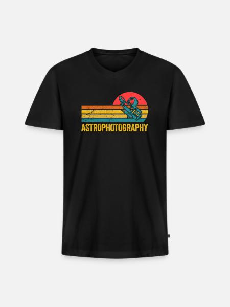 Astronomy Astrophotographer Stargazing - Men's Premium Organic T-shirt with V-neck - black
