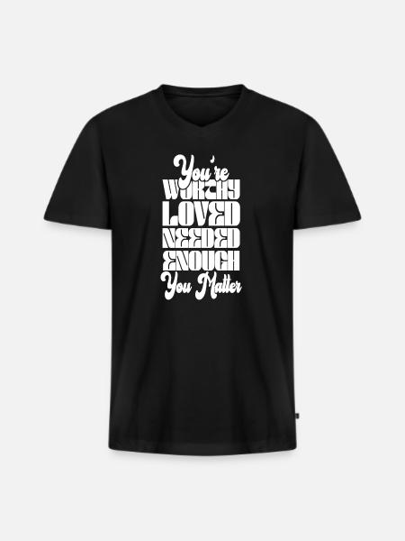 Depression and Bipolar Awareness: - Men's Premium Organic T-shirt with V-neck - black