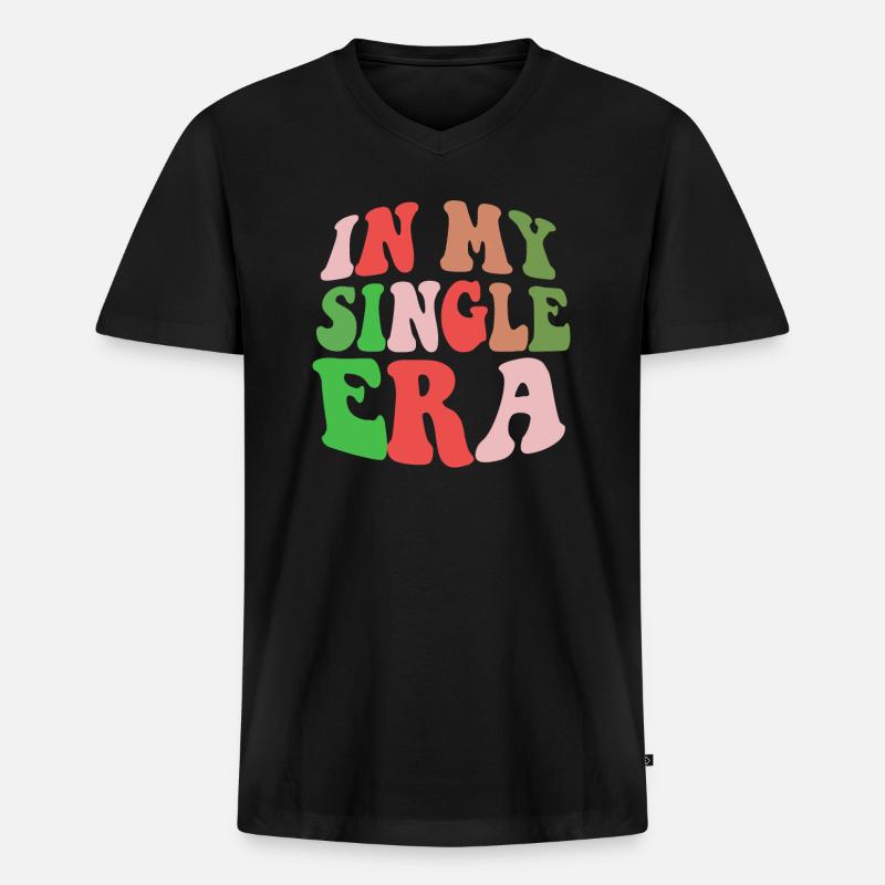 Lustiger Single-Liebeshumor: Der Perfekte - Männer Premium Bio T-Shirt mit V-Ausschnitt - Schwarz