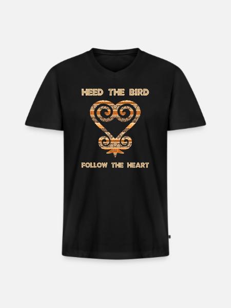 Sankofa Symbol Adinkra Ghana Black - Men's Premium Organic T-shirt with V-neck - black