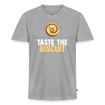 Taste The Biscuit Taste The Goodness - Men's Premium Organic T-shirt with V-neck - heather grey - Front