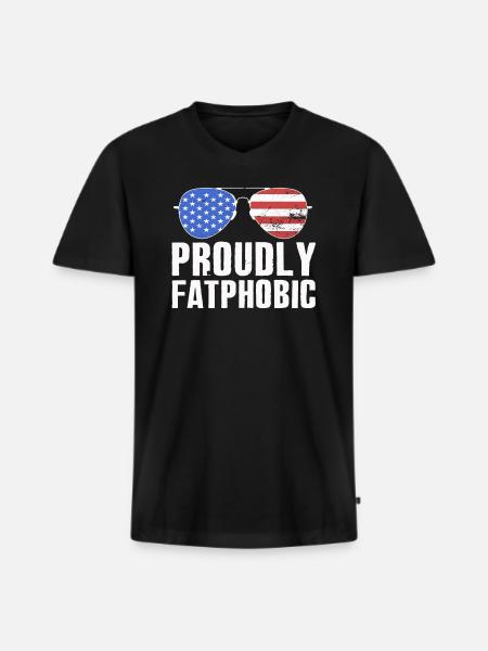 Fièrement grossophobe - T-shirt encolure en V Premium bio Homme - noir