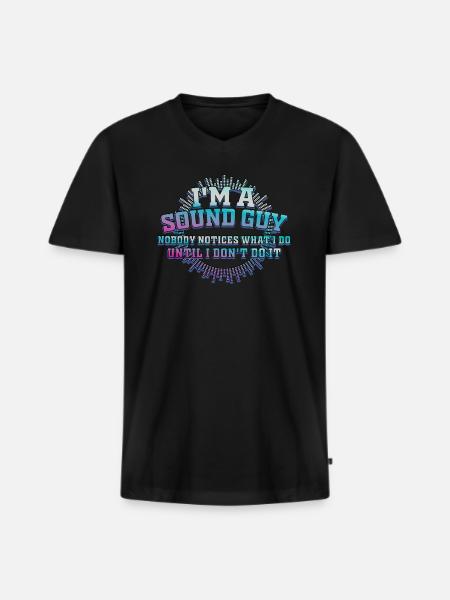 Sound Guy Not A Magician - Men's Premium Organic T-shirt with V-neck - black