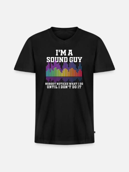 Sound Guy Not A Magician - Men's Premium Organic T-shirt with V-neck - black