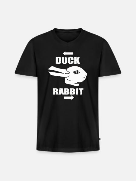 Wittgensteins Rabbit Duck Illusion - Men's Premium Organic T-shirt with V-neck - black