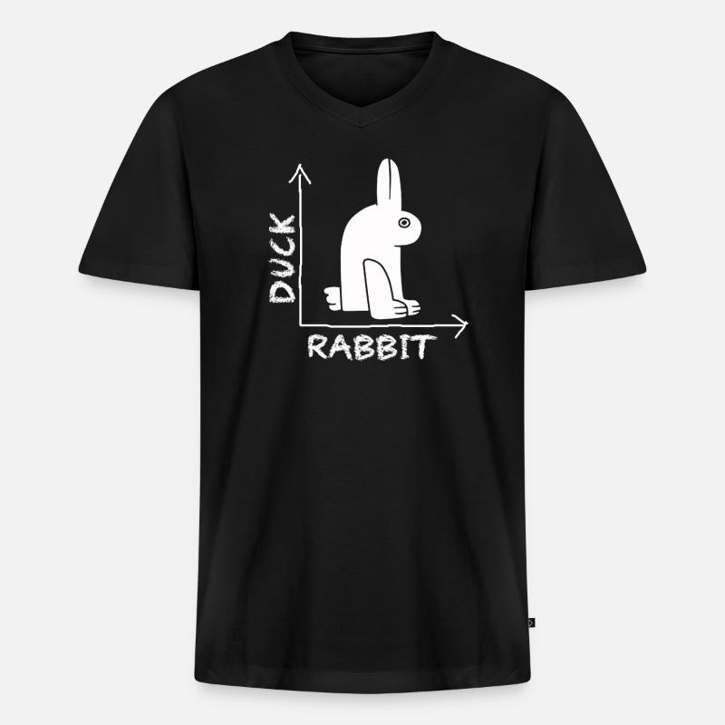 Wittgensteins Hasen-Enten-Illusion - Männer Premium Bio T-Shirt mit V-Ausschnitt - Schwarz