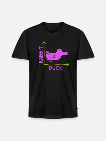 Wittgensteins Rabbit Duck Illusion - Men's Premium Organic T-shirt with V-neck - black