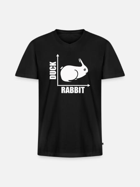 Wittgensteins Rabbit Duck Illusion - Men's Premium Organic T-shirt with V-neck - black
