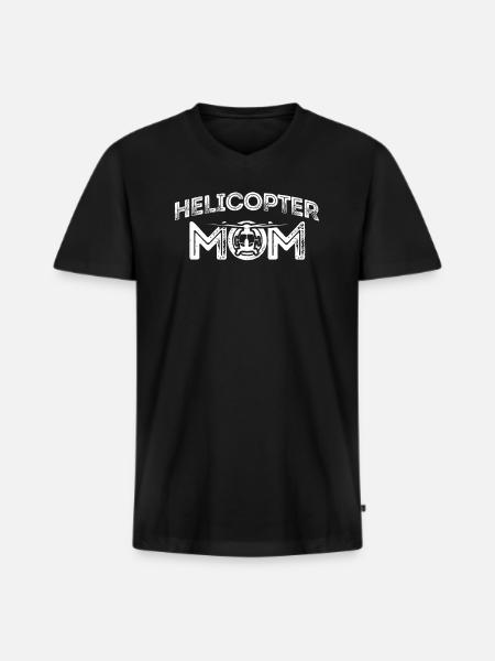 Helikopter Eltern Lustige Helikoptermutter - Männer Premium Bio T-Shirt mit V-Ausschnitt - Schwarz