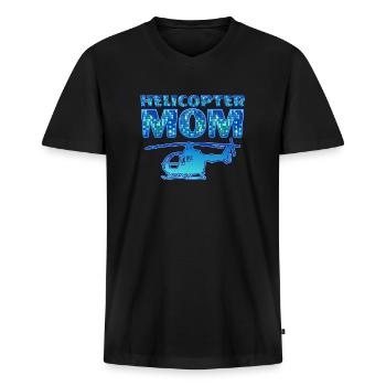 Helikopter Eltern Lustige Helikoptermutter - Männer Premium Bio T-Shirt mit V-Ausschnitt - Schwarz - Vorne - Nico (187cm)
