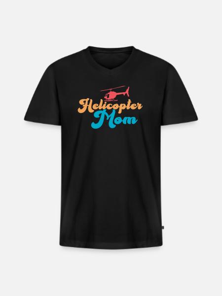 Helikopter Eltern Lustige Helikoptermutter - Männer Premium Bio T-Shirt mit V-Ausschnitt - Schwarz