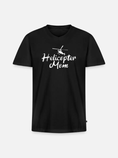Helikopter Eltern Lustige Helikoptermutter - Männer Premium Bio T-Shirt mit V-Ausschnitt - Schwarz
