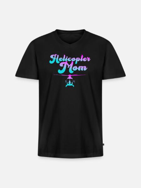Helikopter Eltern Lustige Helikoptermutter - Männer Premium Bio T-Shirt mit V-Ausschnitt - Schwarz