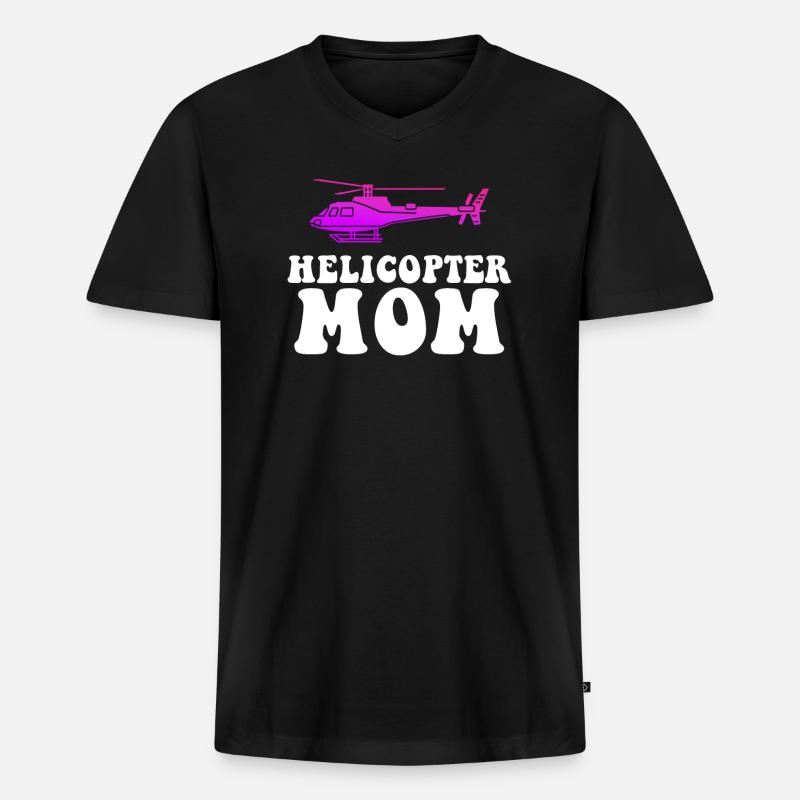 Helikopter Eltern Lustige Helikoptermutter - Männer Premium Bio T-Shirt mit V-Ausschnitt - Schwarz