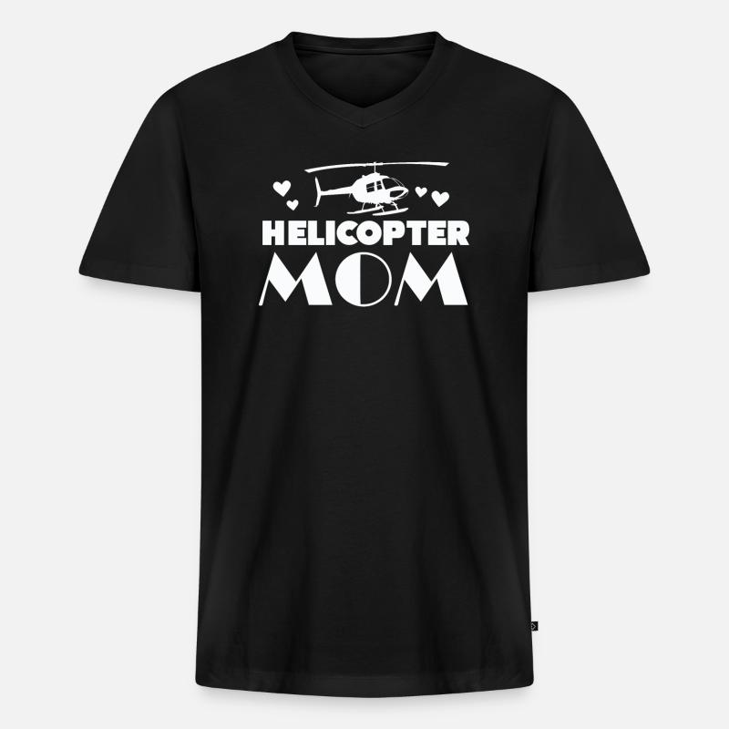 Helikopter Eltern Lustige Helikoptermutter - Männer Premium Bio T-Shirt mit V-Ausschnitt - Schwarz
