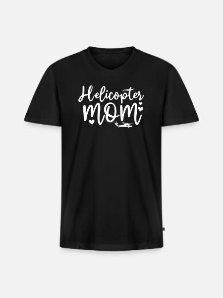 Helikopter Forældre Sjov Helikopter Mor - Premium økologisk T-shirt med V-hals til mænd - sort
