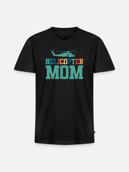 Helikopter Eltern Lustige Helikoptermutter - Männer Premium Bio T-Shirt mit V-Ausschnitt - Schwarz