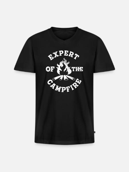 Expert Of Campfire Camping Expert - Men's Premium Organic T-shirt with V-neck - black
