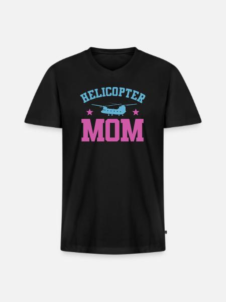 Helikopter Eltern Lustige Helikoptermutter - Männer Premium Bio T-Shirt mit V-Ausschnitt - Schwarz