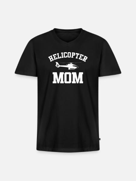 Helikopter Eltern Lustige Helikoptermutter - Männer Premium Bio T-Shirt mit V-Ausschnitt - Schwarz